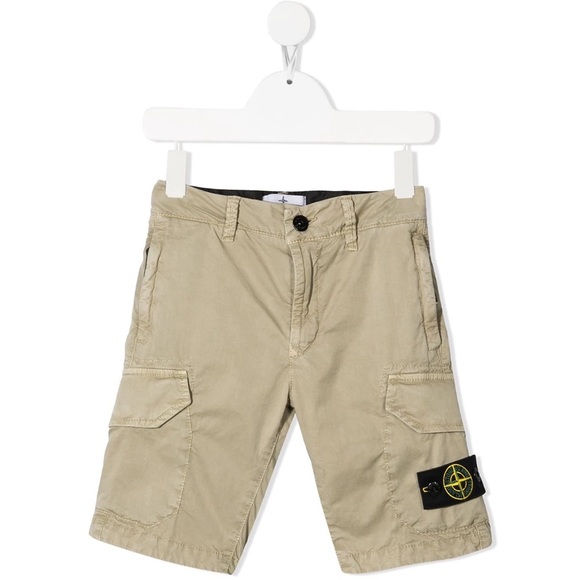 Stone Island Junior logo-patch bermuda shorts - Picture 1 of 4